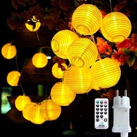 LED Lampion Lichterkette 5M 20 Leds Mit Timer Fernbedienung FüR AußEn Innen Deko