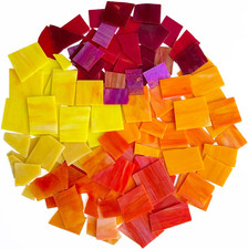 Stained Glass Scraps Sheets, Mosaic Tiles for Crafts, Glass Mosaic Pieces Suppli