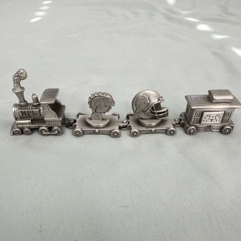 Miami Dolphins NFL Silver Tone Train Lapel Pin Set Helmet Locomotive Coach Car