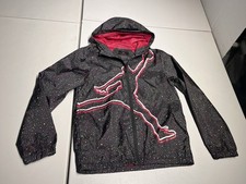 Jordan Jacket Kids Large 12-13 Air Nike Hooded Rain Track Coat Polyester Boy