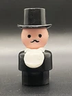 Vintage FISHER PRICE LITTLE PEOPLE Ring Master in Tuxedo & Top Hat Plastic