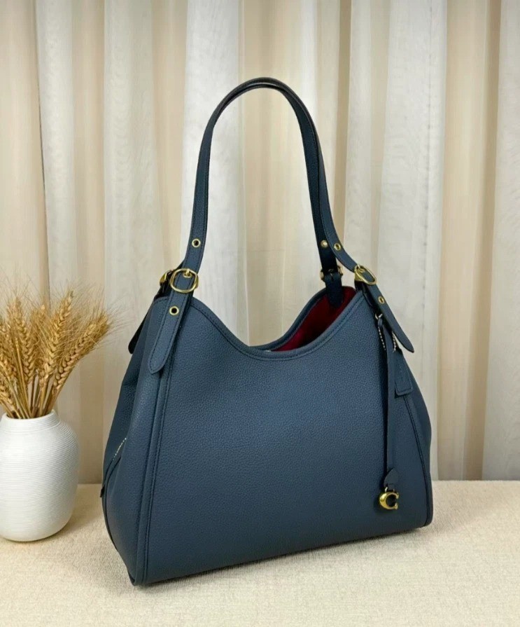 COACH Lori Shoulder Bag Navy C4824 Outlet NEW leather