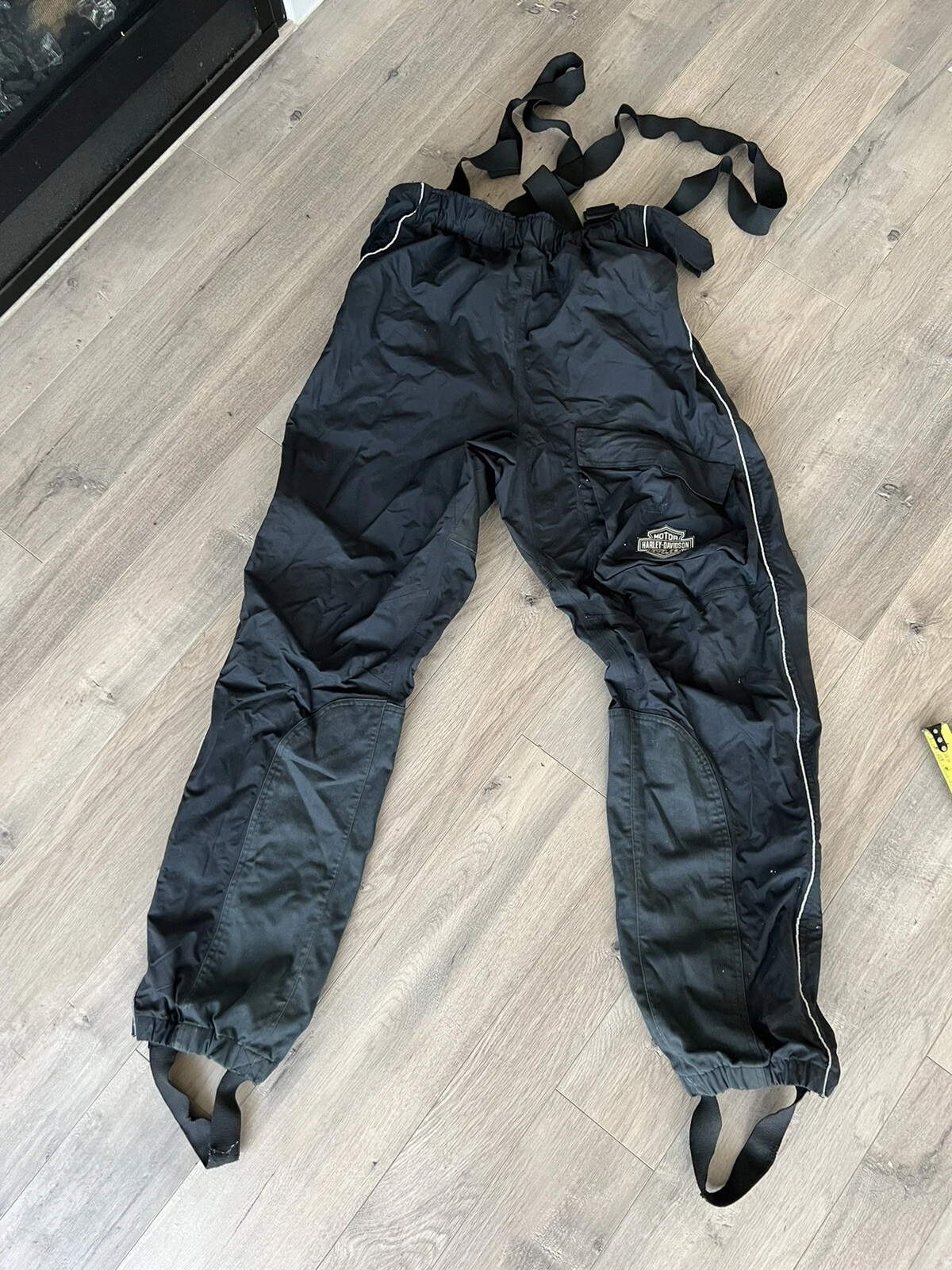 Harley Davidson Pants Adult L Black Biker Motorcycle Outdoors Overalls Bibs Mens