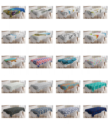 Ambesonne Fish Theme Tablecloth Table Cover for Dining Room Kitchen - Picture 2 of 183