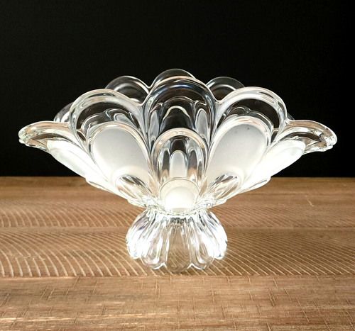 Bohemian Glass Czech Pedestal Bowl Fruit Bowl