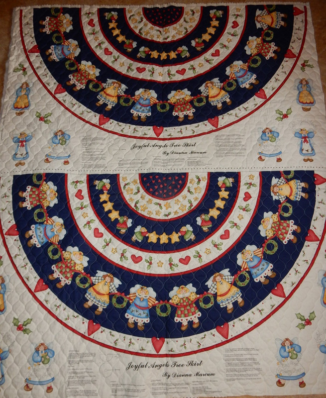 Vintage Dianna Marcum Joyful Angel Quilted Christmas Tree Skirt Panels