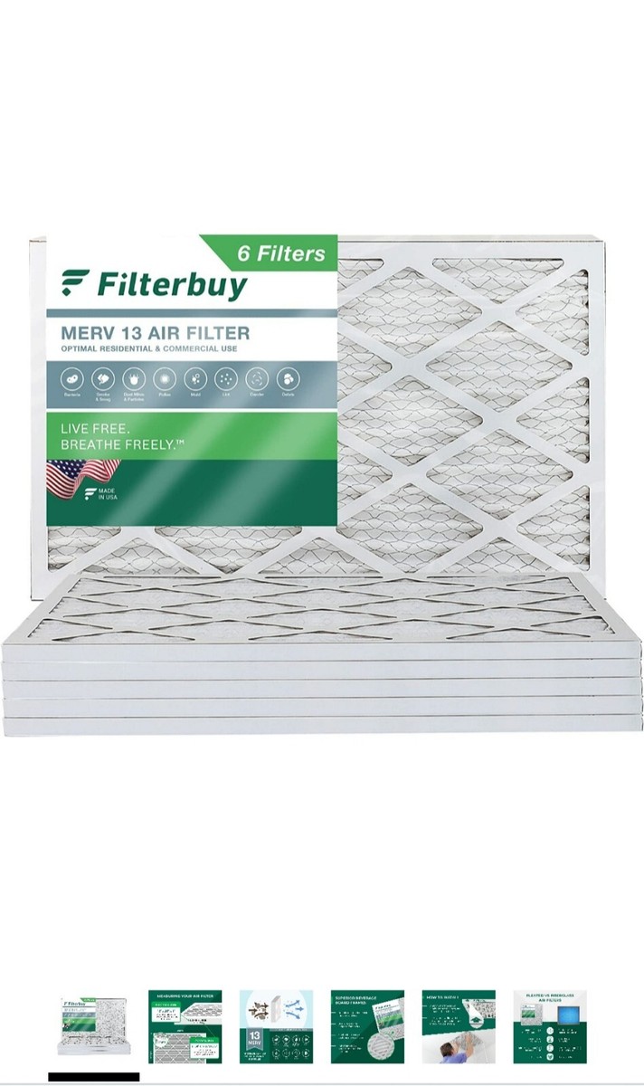 Filterbuy 15x20x1 MERV 8 Air Filter 3-Pack - Pleated HVAC Furnace AC Filters (Actual Size 14.5x19.5x0.75) - View #7