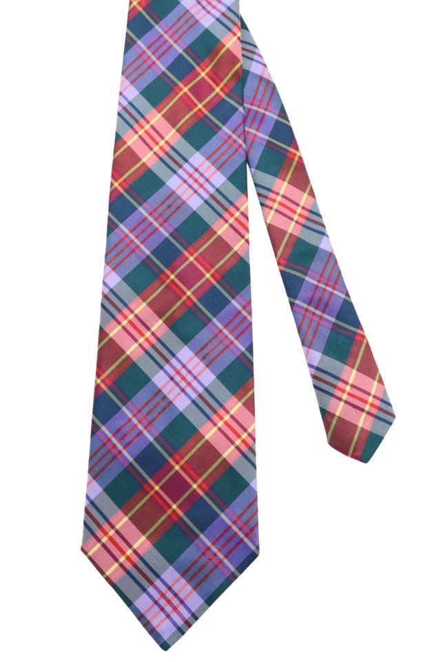 Corbata EFFETTO SETA para hombre 143 X 10 CM atada a cuadros formal todas las estaciones Foto 4 de 4