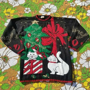 80s cat sweater