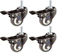 Lenkrollen + Bremse 4St&uuml;ck R&auml;der 45kg Laufrollen Durchmesser 50mm Bolzen J W1627