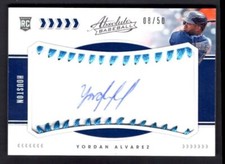 2020 Panini Absolute Rookie Baseball Material Signatures Light Blue Yordan