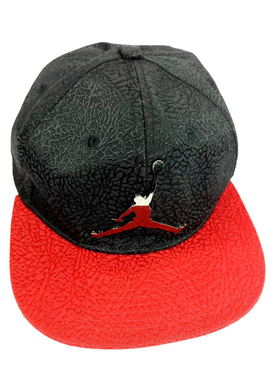 Nike air Jordan JUMPMAN chrome black red textured youth snapback hat