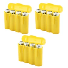 3 Pack AA / AAA / CR123A Gold Battery Holder Storage Cases