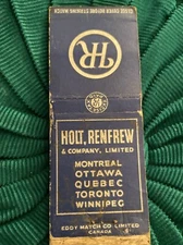 Vintage Matchbook Cover 1940’s, Holt Renfrew, Specialty Shops Furriers WPT19