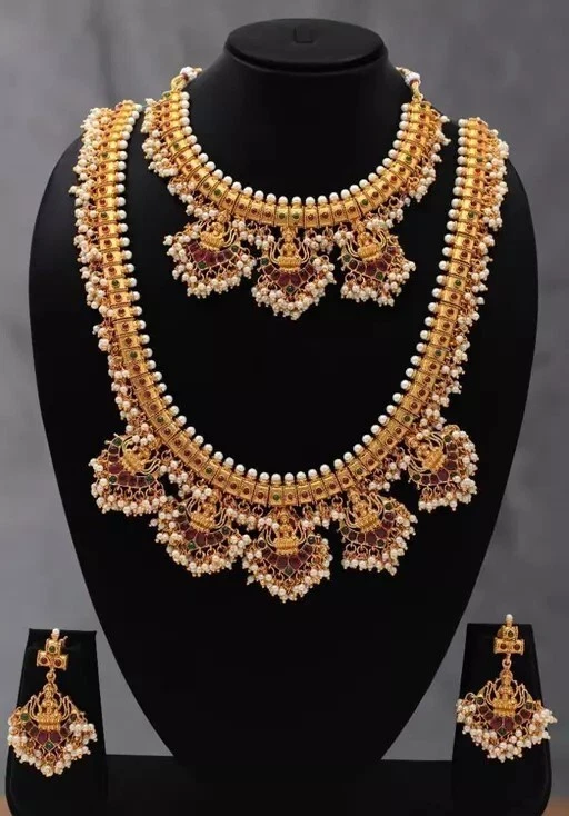 Indisch Hochzeit Bollywood Braut Golden Guttapusalu Halskette Choker Schmuck-Set