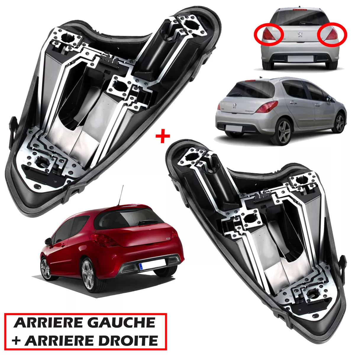Phase A Gauche Ou Droite Platine de feu arrière GAUCHE DROITE pour Peugeot 308 I Berline Phase 1 | eBay