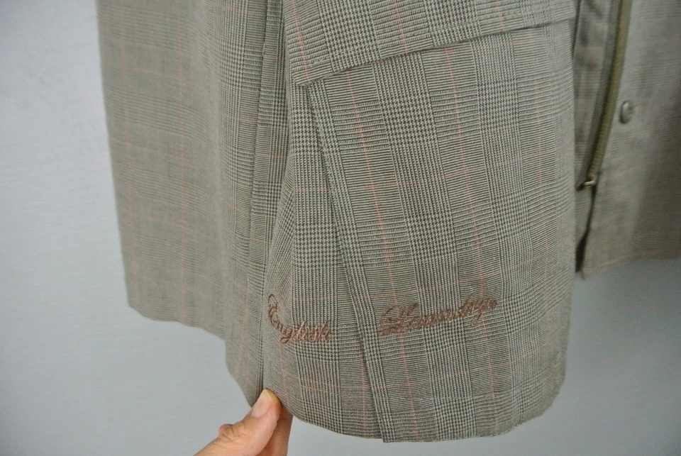 Chaqueta Hombre Lavandería Inglesa Marrón L Algodón Cremallera Cuadros Safari Informal 123 Foto 4 de 4