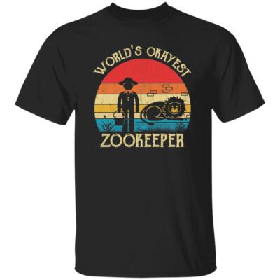 Zookeeper Unisex Shirt World's Okayest Zoo Keeper retro tee Black Dark Heather