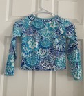 Lilly Pulitzer Girls Beach Sun Blue Shell Long Sleeve Sz 10 Nylon Spandex — photo 2