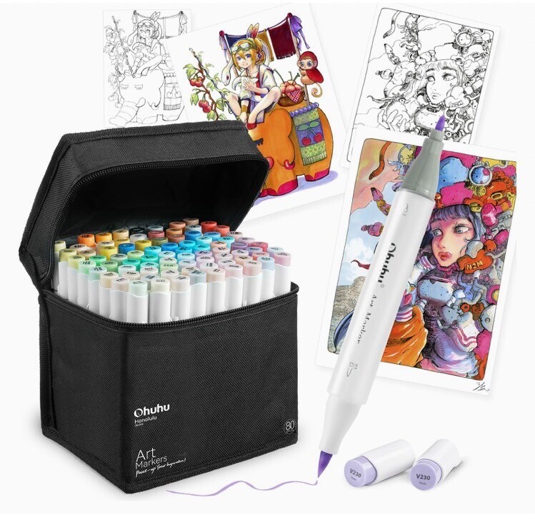 【限定品】Ohuhu 78ピースアーティストセット Ohuhu-Refillable-320-Colors-