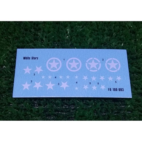 Decal White Star WW2 military vehicles (Allied stars) FOXBOT 100-003 Scale 1:100 - Picture 6 of 24