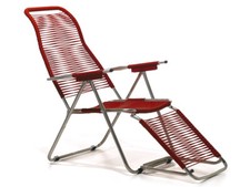 Fiam Sdraio Spaghetti 084RO telaio in Alluminio Seduta in Cordonato PVC Rosso