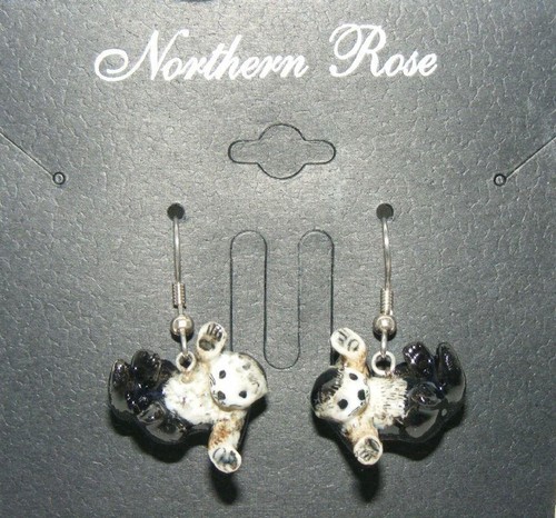Pendientes de gota de nutria marina de porcelana Little Critterz JE061 - Imagen 2 de 2