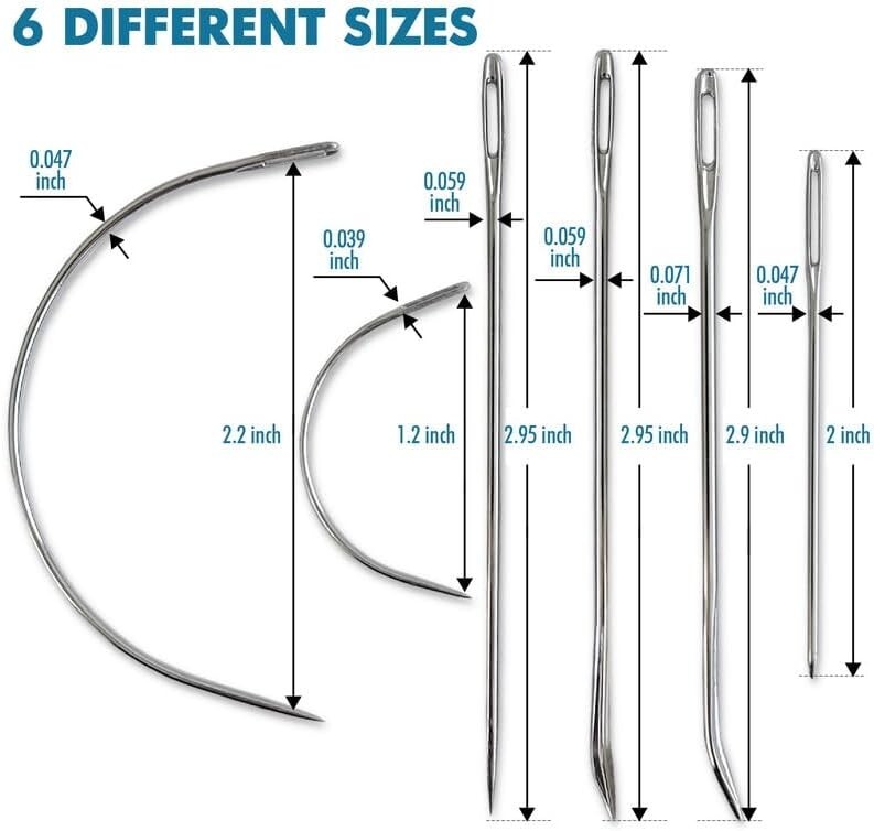 HeavyDuty Sewing Needles 12 Needles for Upholstery, Leather, Carpet