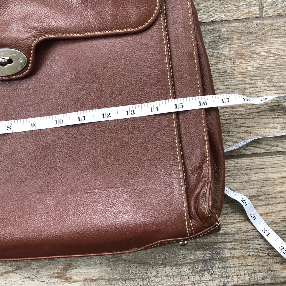 APC Brown leather briefcase bag 16x12 Double handle - Image 3 of 4