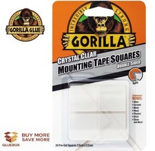 Gorilla Mounting Tape Squares 24pcs Double-Sided Strong Adhesive Pads
