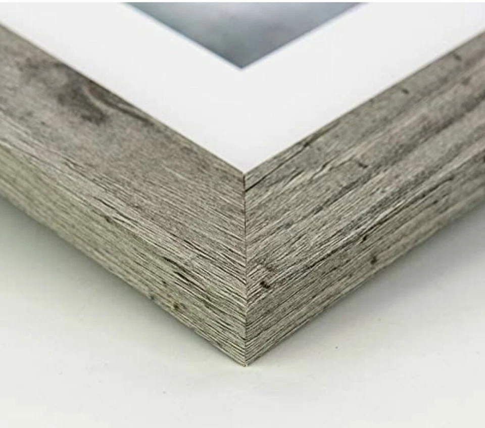 Set of 3 Picture Frames Rustic Gray Wooden 5x7 Frame With Mat - Image 4 of 4