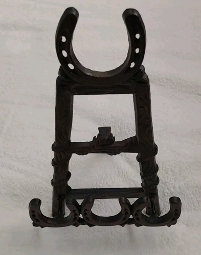 Horseshoes Metal Iron Easel Art Photo Plate Book Holder Display Western