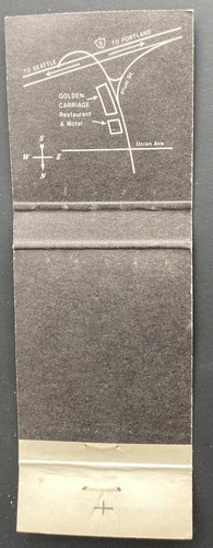 VINTAGE MATCHBOOK COVER.Golden carriage restaurant Olympia wa - Picture 2 of 2