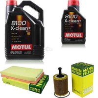 MANN-FILTER Inspektionspaket 6L Motul 8100 X-Clean+ 5W-30 FüR Vw Golf Iv 2.3 V5
