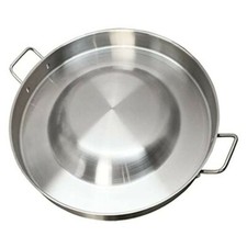 22 Wide Stainless Steel Concave Up Comal Griddle Pan Cook Grill Fry Pan Large