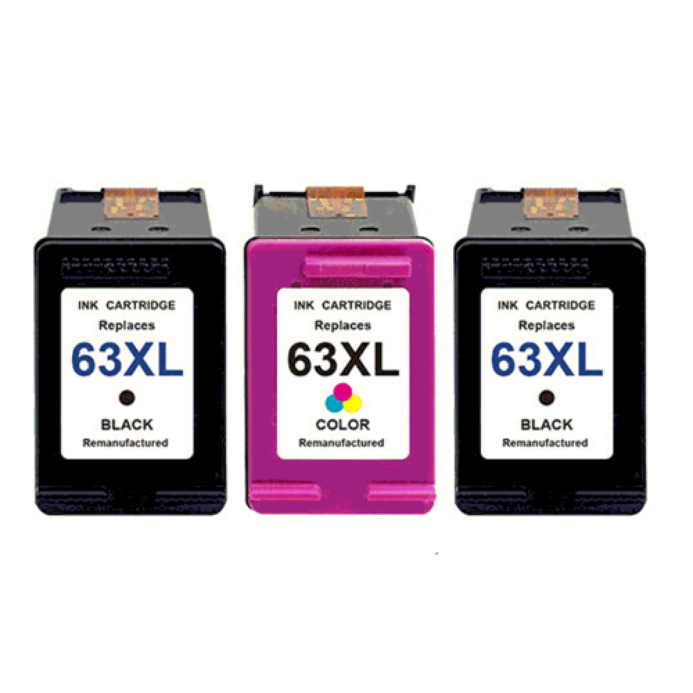 HP 63XL High Yield Ink Cartridges - Refurbished, Compatible With OfficeJet, ENVY & DeskJet Printers
