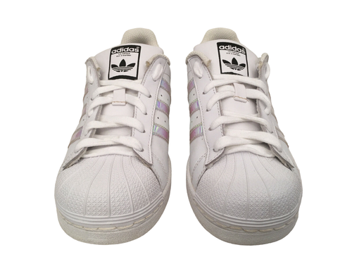 adidas AQ6278 Kid\u0026#039;s White Superstar J Iridescent Hologram Clam Toe  Shoes Size 4 | eBay