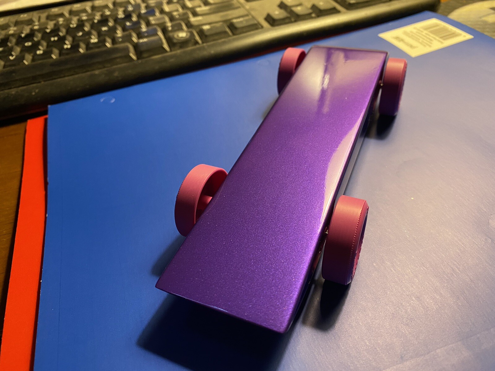 Pinewood Derby Smokin fast Candy Purple 4 Wheels touching eBay