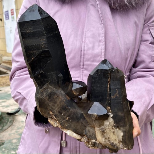 10.91LB Natural Beautiful Black Quartz Crystal Cluster Mineral Specimen - 第 11/12 張圖片