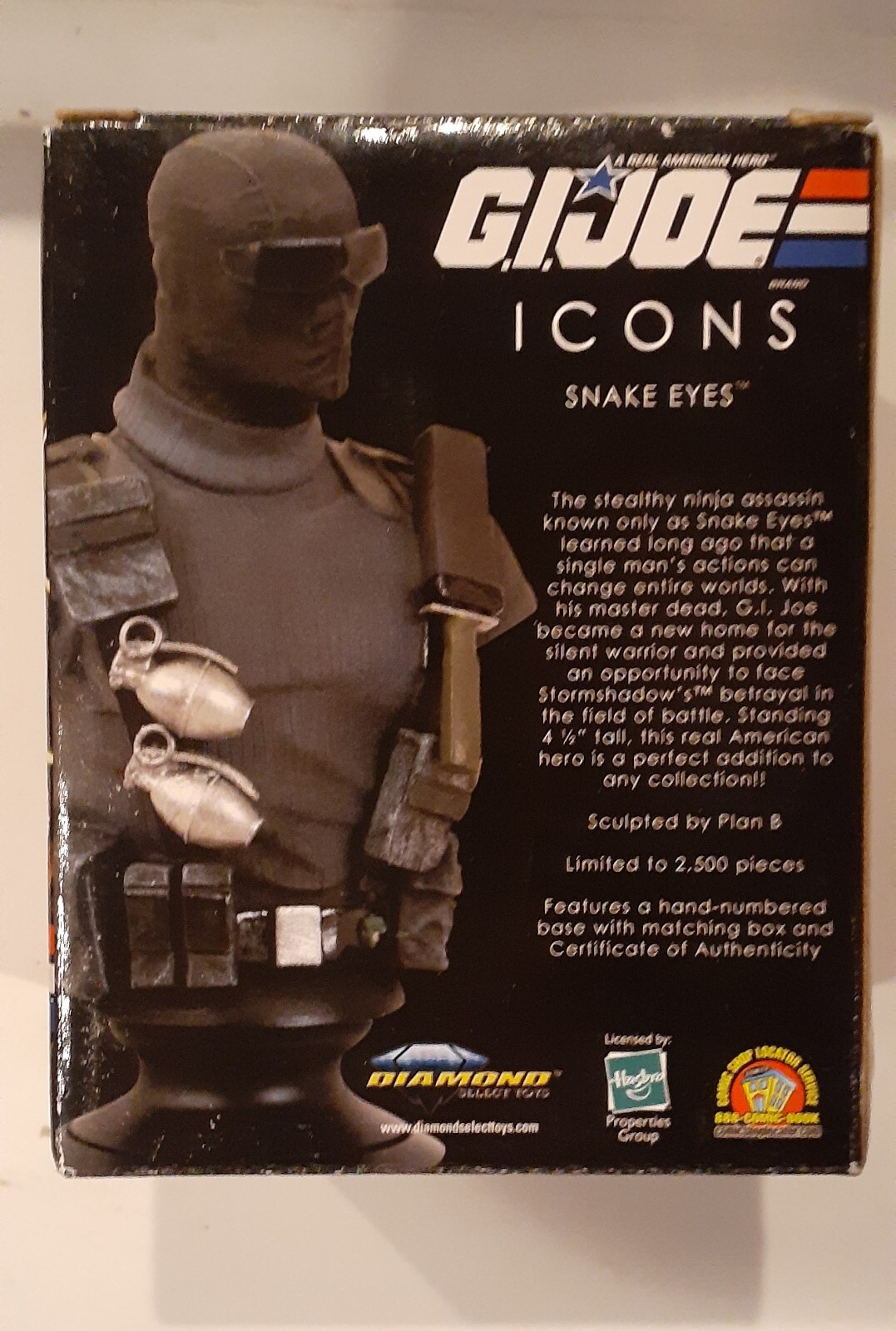 GI JOE SNAKE EYES ICONS BUST NIB486/2500 COADIAMOND SELECT DST