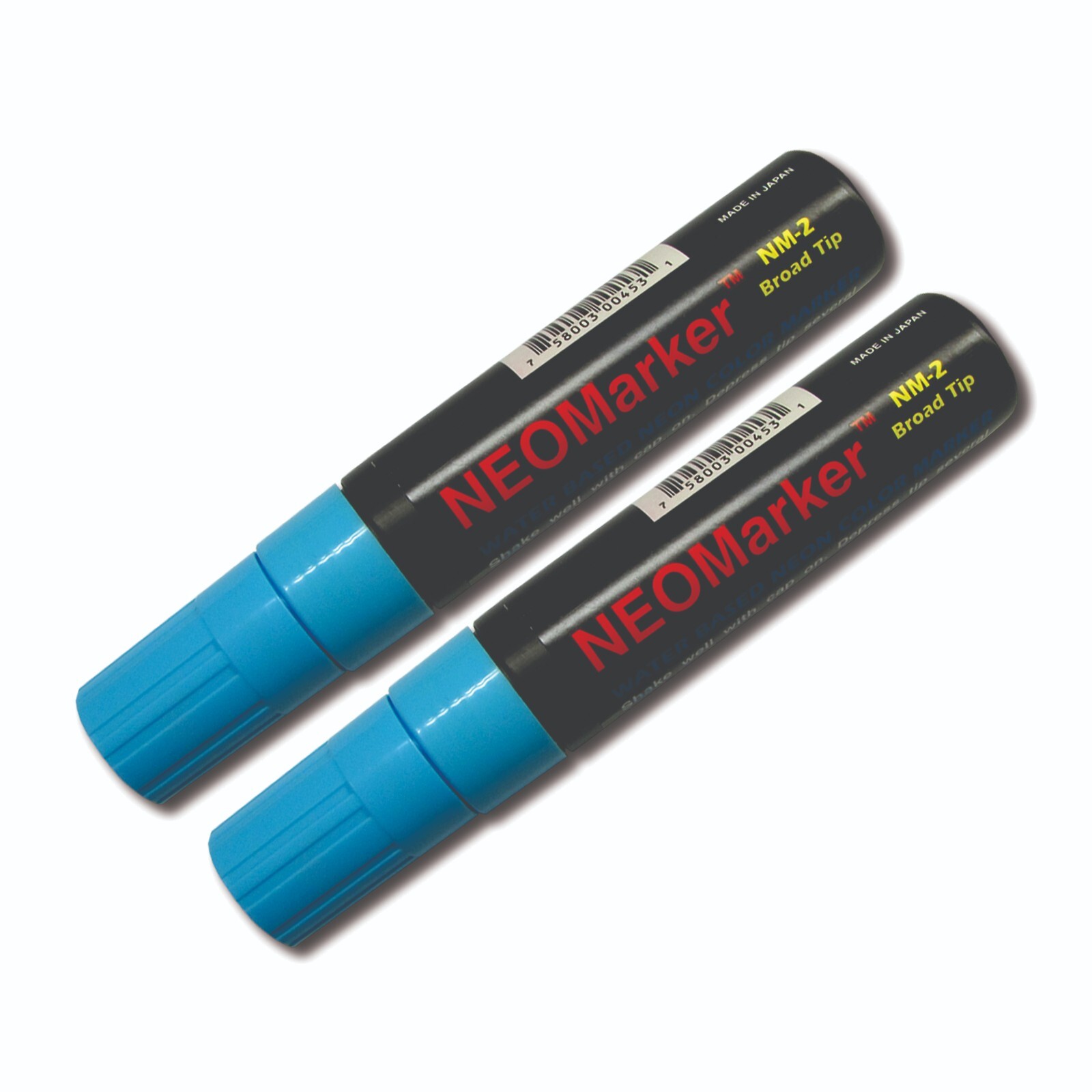1/2" Wide Tip Blue Waterproof Sign & Art Marker Pen 2 pack