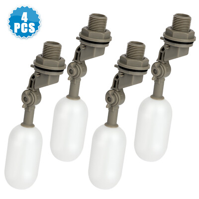 4x Water Float Valve Adjustable Arm Water Filter Float 1/2'' Automatic Fill Stop