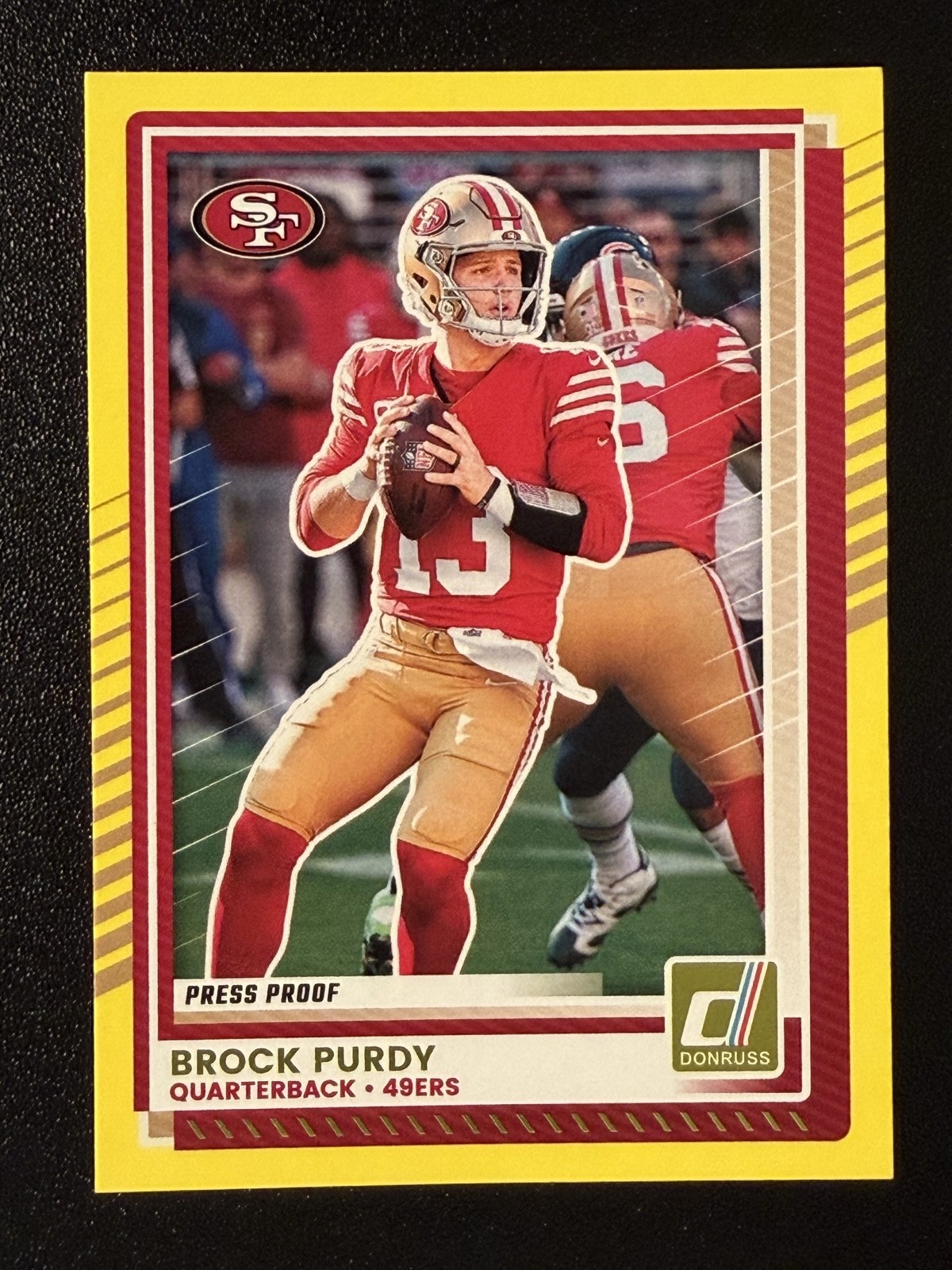 2025 Panini Donruss - Brock Purdy #46 Press Proof Yellow