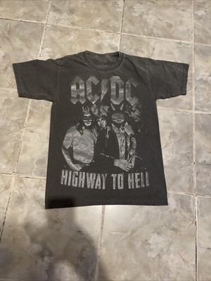 AC/DC Y2K Punk Rock Band Grunge Highway To Hell Foil Double Sided Shirt SZ S