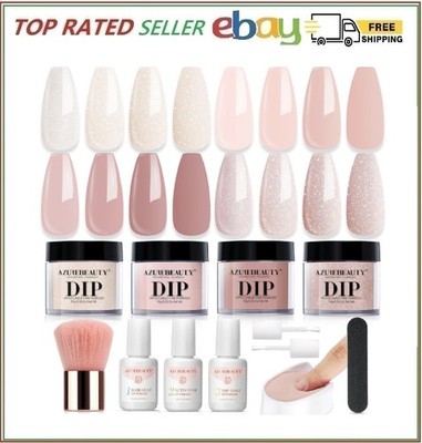 AZUREBEAUTY Dip Powder Nail Kit Starter All Season Nude Skin Glitter 4 Colors