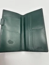 Franklin Quest Wallet Dark Green Full Grain Leather Billfold Long USA NEW