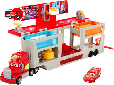 Disney Pixar Cars Color Changers Mobile Paint Shop Mack Playset with McQueen