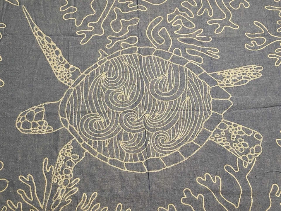 SAND CLOUD Blue Sea Turtle Coral Reef Turkish Beach Towel 70x37 - Image 4 of 4