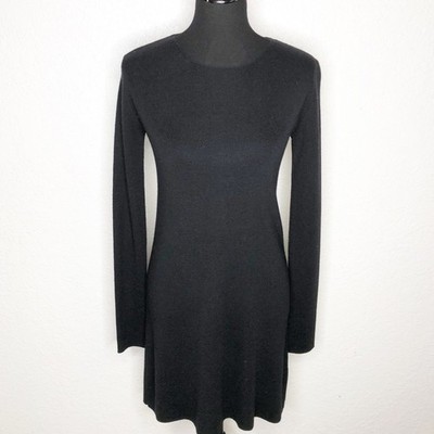 DKNY Essentials black wool long sleeve tunic dress size P or XS