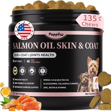 Salmon Oil for Dogs Skin  Coat, 13 in 1 Wild Alaskan Fish Oil for Dogs Omeg...